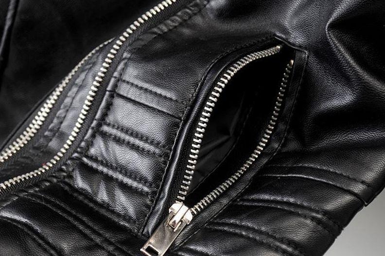 Classic women's leather biker jacket with asymmetrical zipper