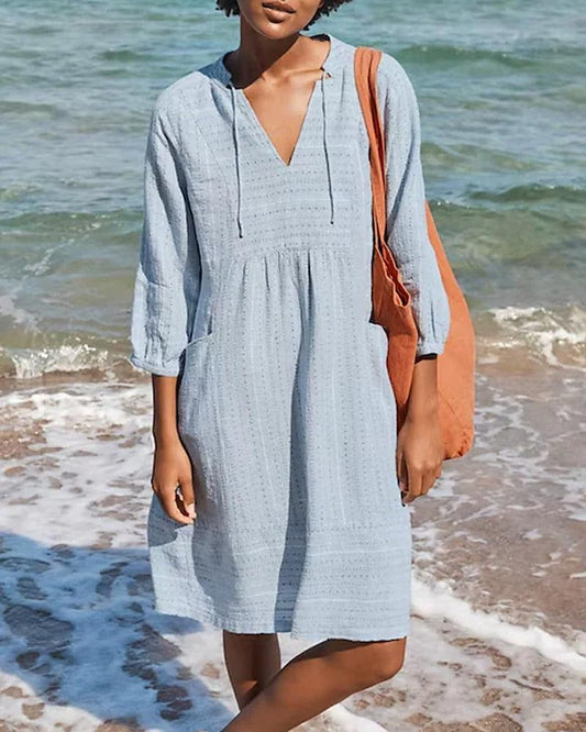 Elegant Long-Sleeve Shirt Dress for Women