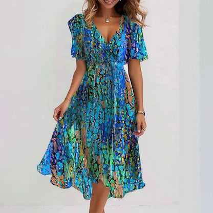 Elegant Floral Dress | Chic Women's Outfit | Stylish All-Season Polyester Design