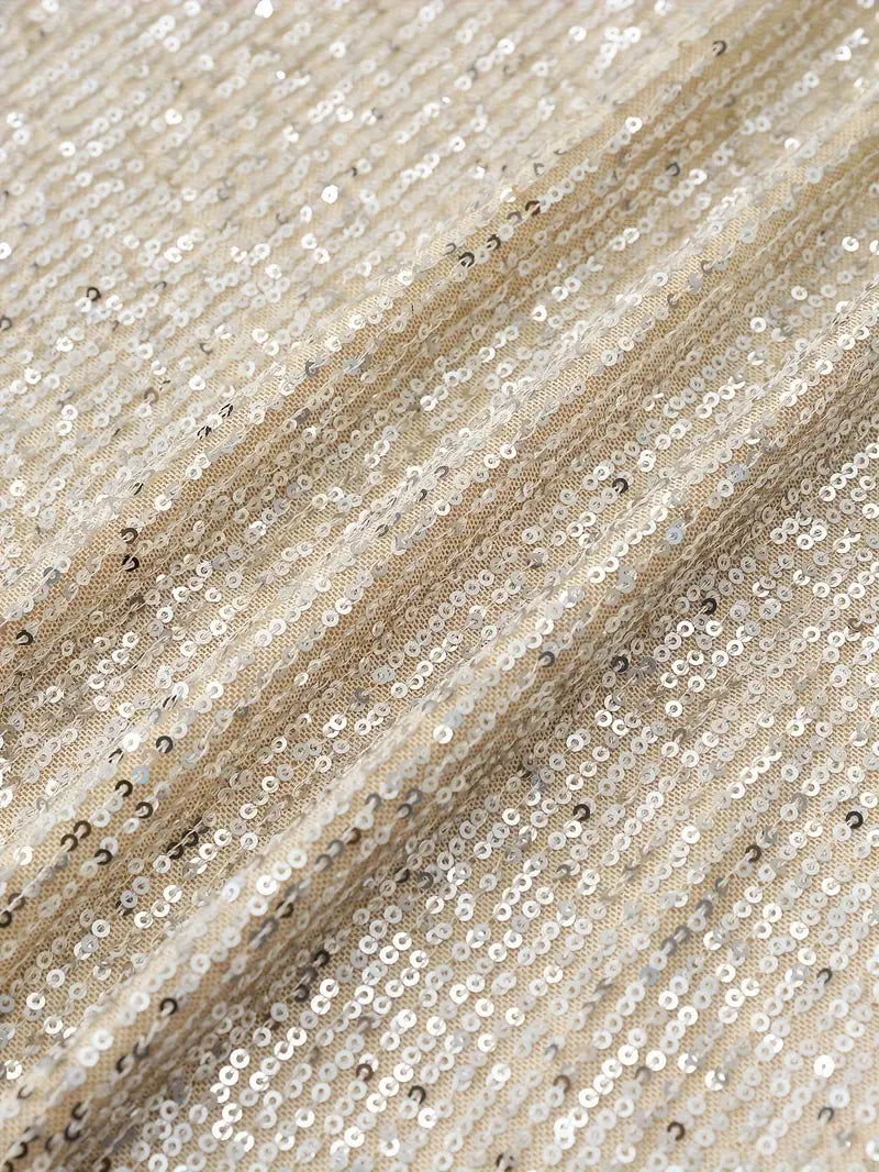 Contrast Sequin Off-Shoulder Mini Dress - Party-Ready Glam Look