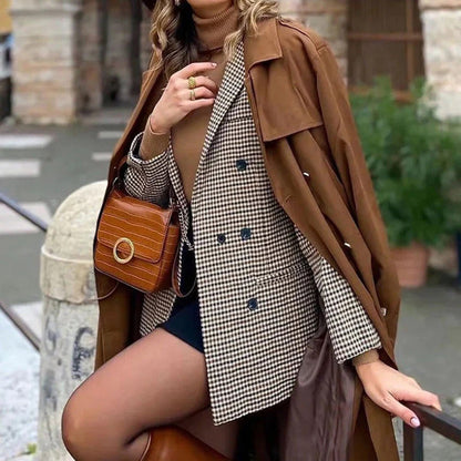 Double-Breasted Blazer - Slim Fit Polyester Lightweight Premium Design