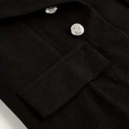 Casual Blazer with Front Buttons in Black - Stylish and Versatile