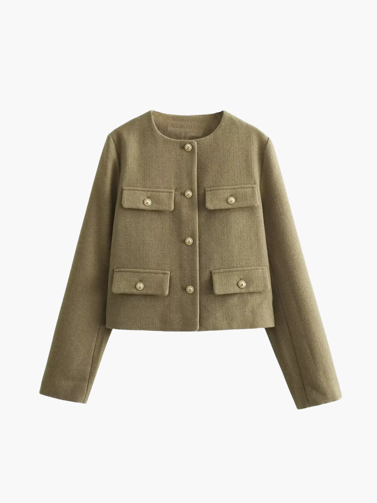 Cropped button-up jacket for women