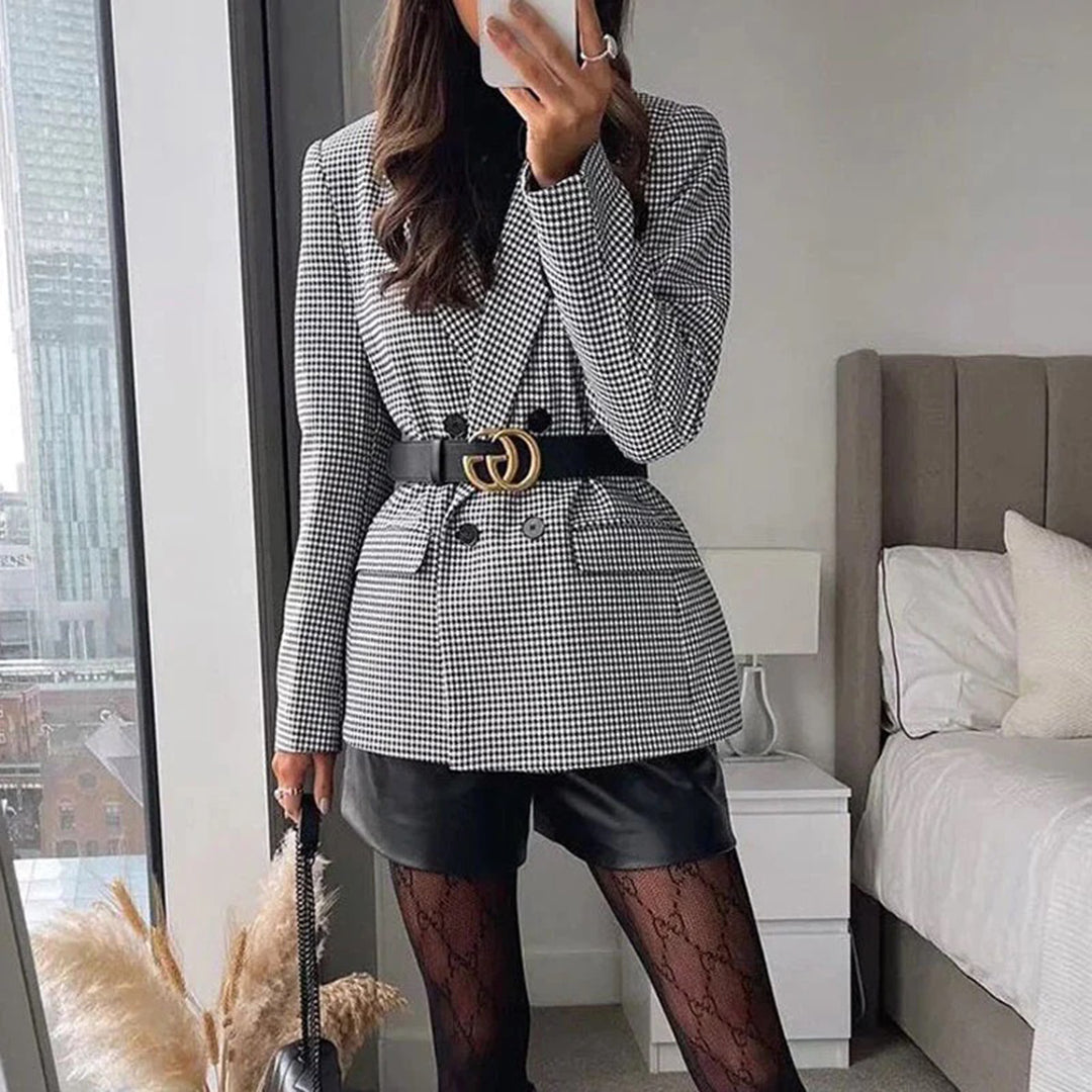 Double-Breasted Blazer - Slim Fit Polyester Lightweight Premium Design