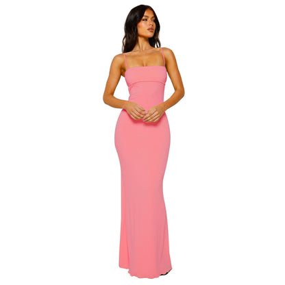 Women's Bodycon Maxi Dress - Backless Elegant Evening Wear