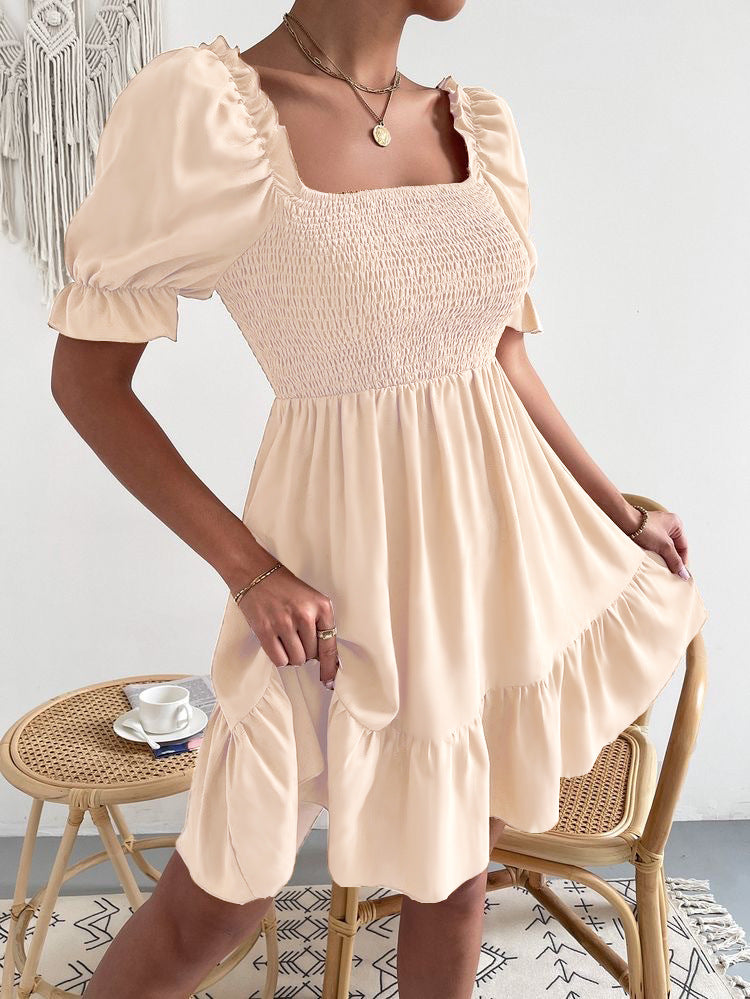 Beige Fringe Summer Dress in Lightweight Fabric Perfect for Warmer Weather