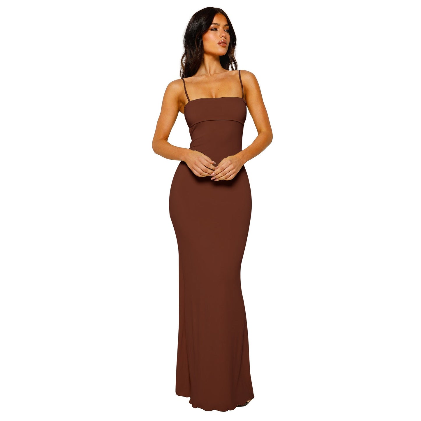 Women's Bodycon Maxi Dress - Backless Elegant Evening Wear