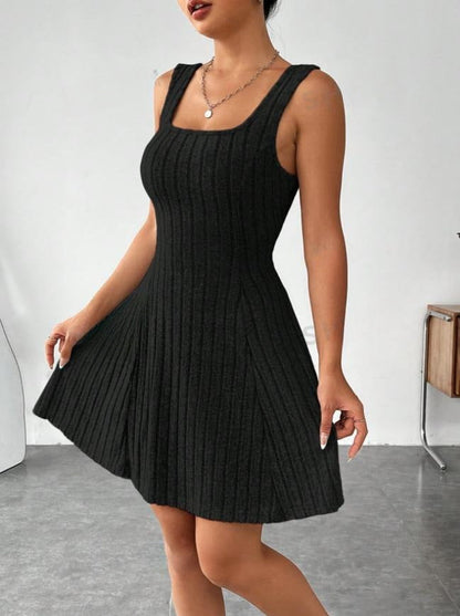 Cutout-ribbed sweater dress for women