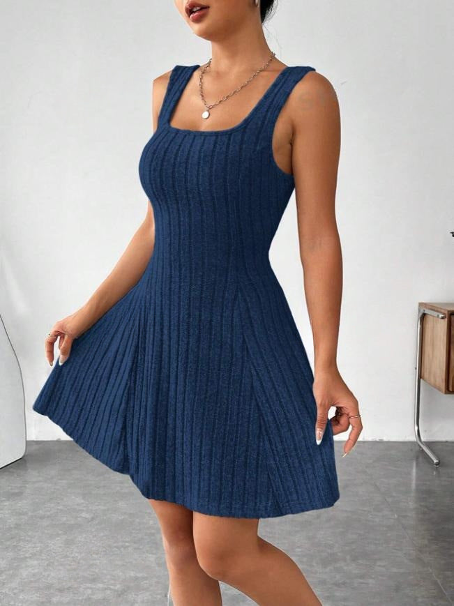 Cutout-ribbed sweater dress for women
