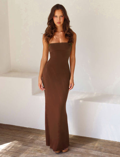 Women's Bodycon Maxi Dress - Backless Elegant Evening Wear