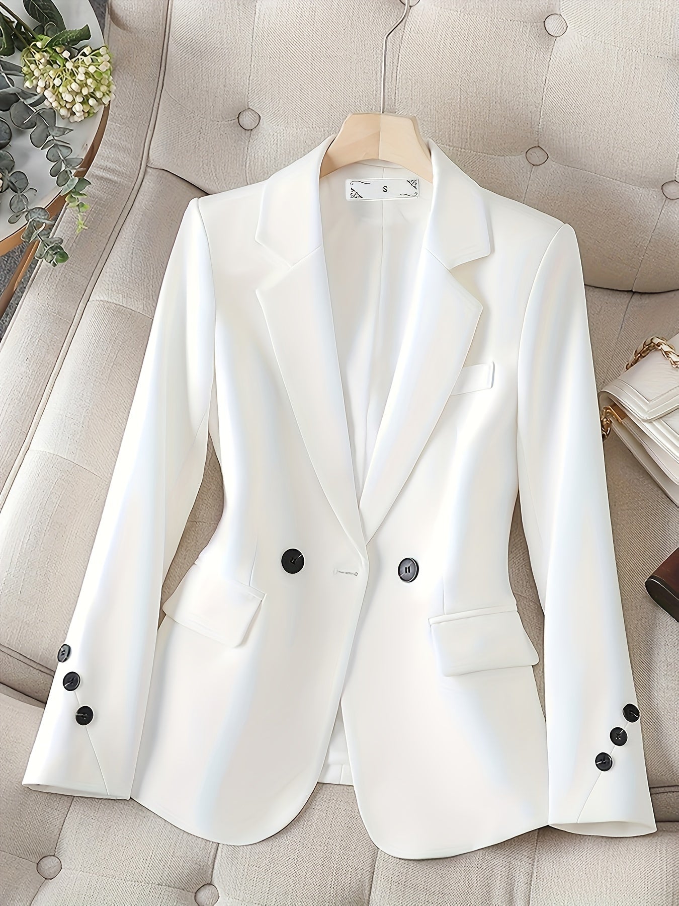 Classic tailored single-button blazer for women