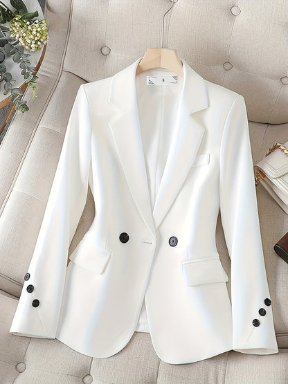 Classic tailored single-button blazer for women