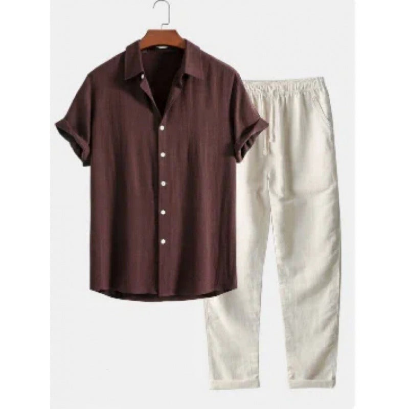 Breathable Men's - Button-Up Set - Lightweight - All-Season