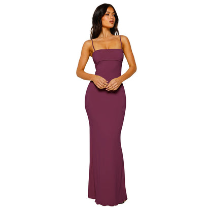 Women's Bodycon Maxi Dress - Backless Elegant Evening Wear